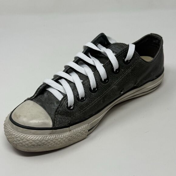 Converse John Varvatos Sneakers Womens 7.5 Gray Leather Distressed Lace Up Shoes - Picture 9 of 16